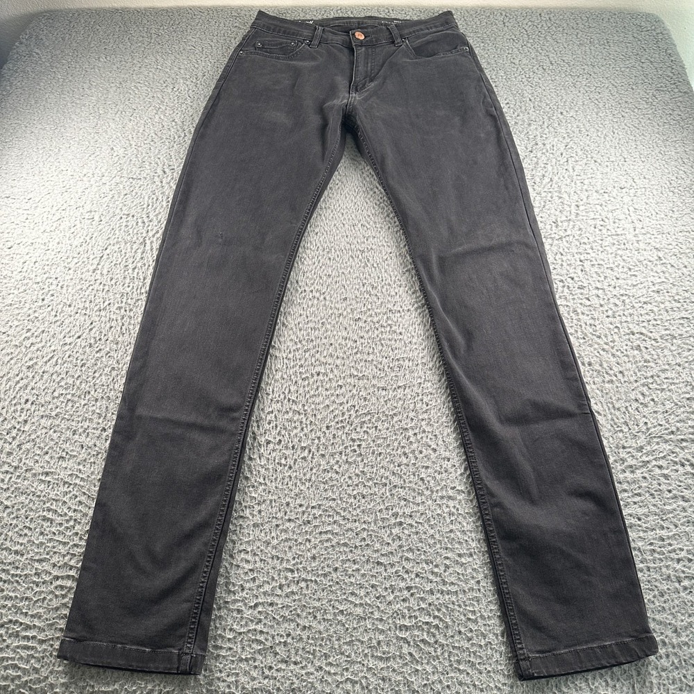 Mugsy Jeans Mens 30x36 Black Slim Straight Willys‎ Five Pocket Stretch Casual